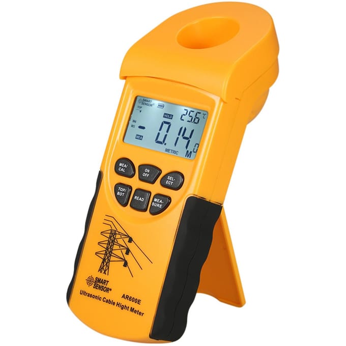 SMART SENSOR Professionele digitale LCD ultrasone kabelhoogtemeter Handheld hoogtekabeltester Cable Height Meter geel