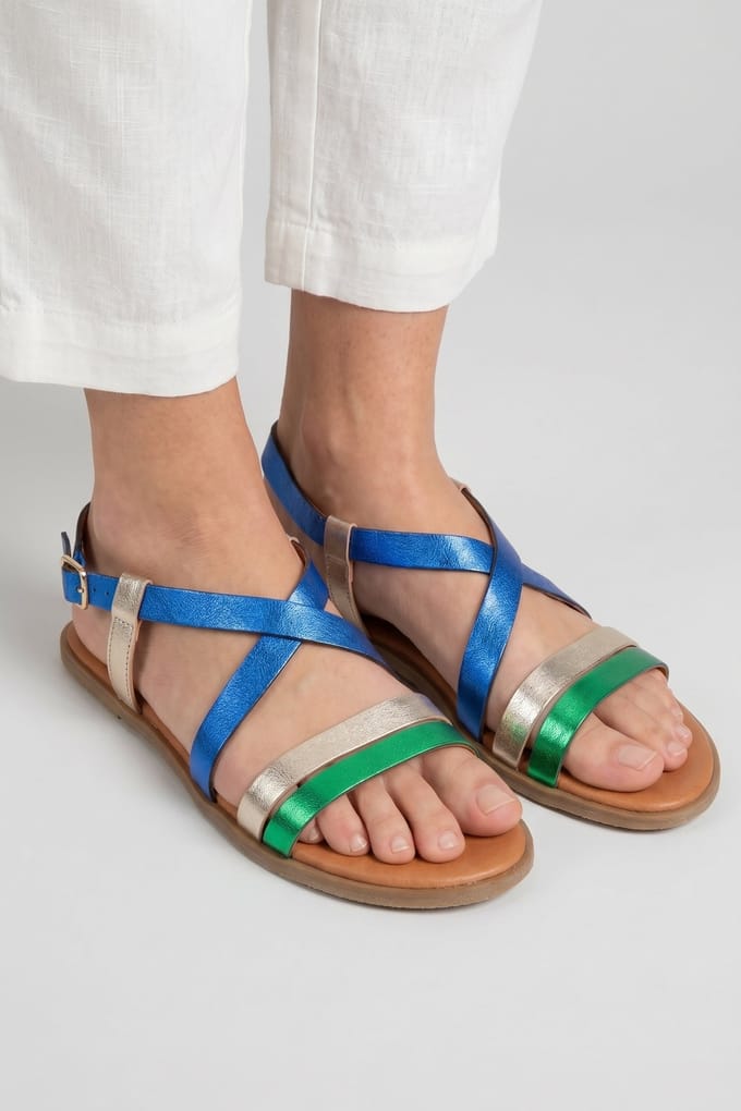 DWRS label Hawaii Dk. Blue / Green Größe: 36 | Sandalen Outlet | Damen | Blau