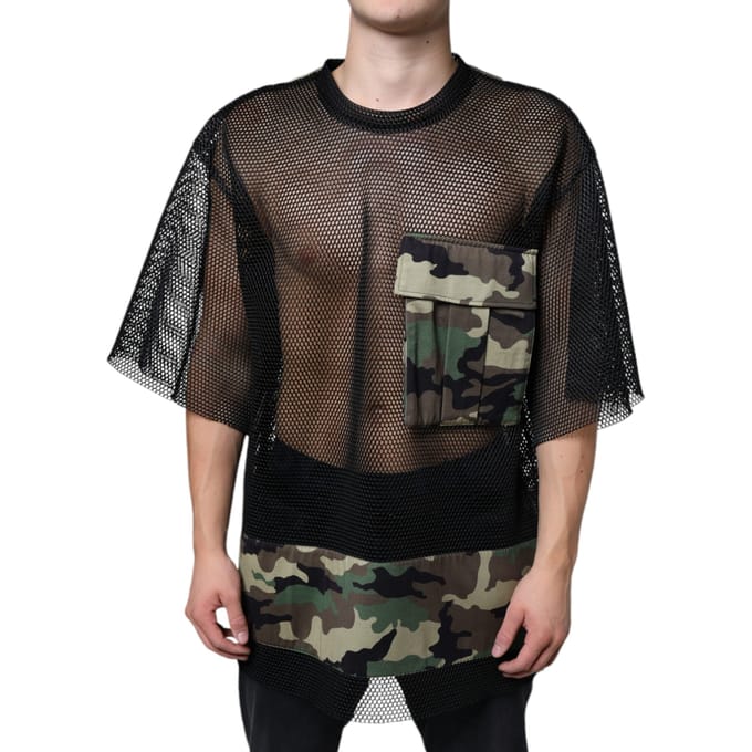 Mesh Paneel T-shirt Camouflageprint