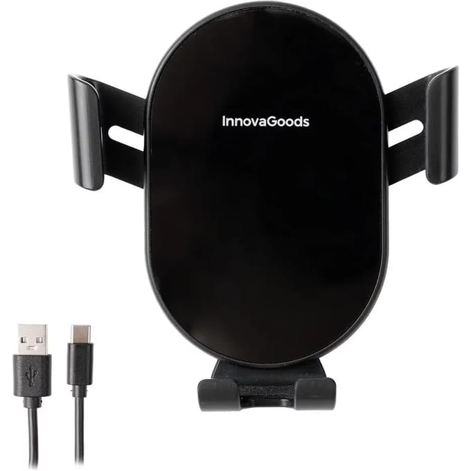 Support de charge rapide sans fil pour voiture InnovaGoods Chakar noir