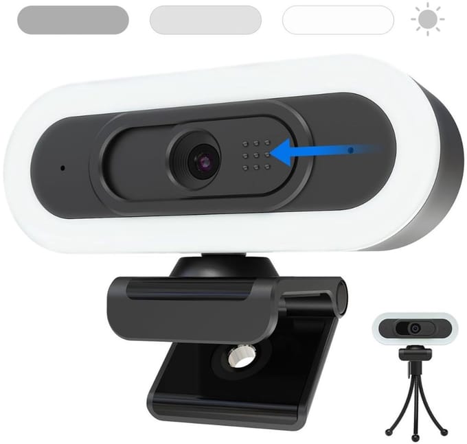 CLGP® Webcam voor PC - Ruisvrije Microfoon - Laptop Webcam USB - Zwart