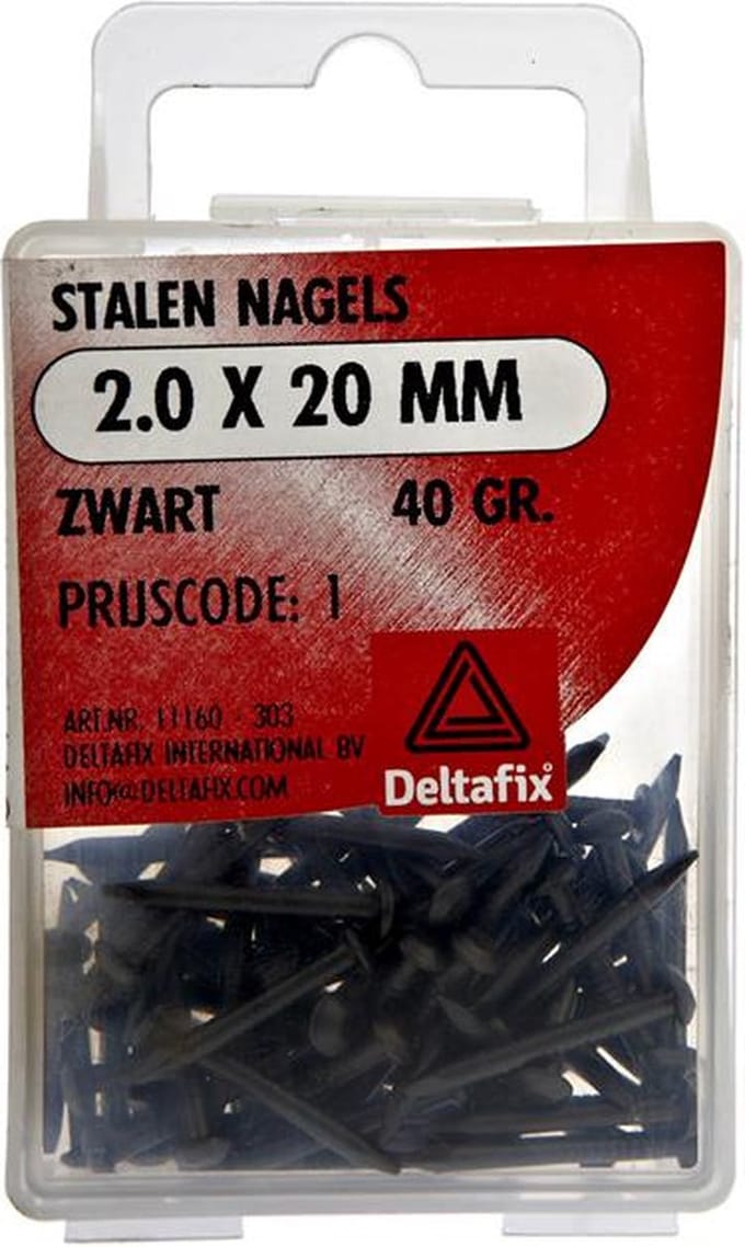 Deltafix stalen nagels 2,0 x 20 mm - geblauwd staal - prof - 40 gram