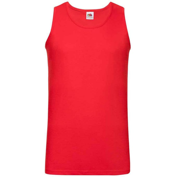 Fruit of the Loom Heren sportvest top (Rood)