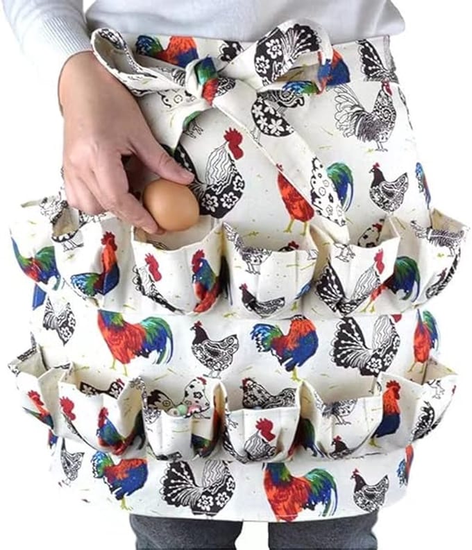 Egg collecting apron - with 12 pockets - farm - for chicken, duck and goose eggs - waterproof and washable
