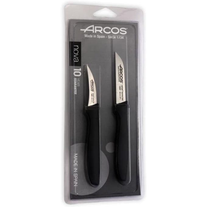 Schilmesjes set - ARCOS - Arcos Nova 189100 - NITRUM mesblad - Zwart PP handvat - 6 stuks