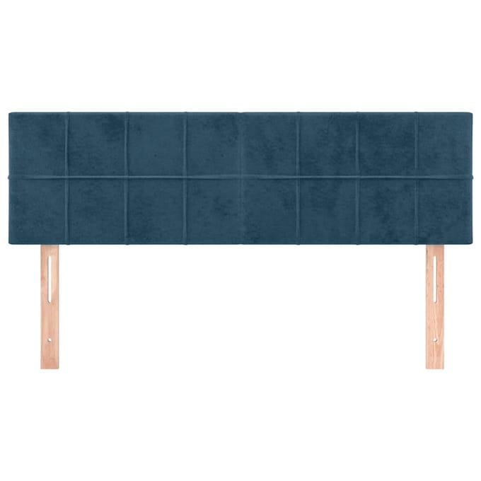 vidaXL - Hoofdborden - 144x5x78/88 - cm - fluweel - donkerblauw