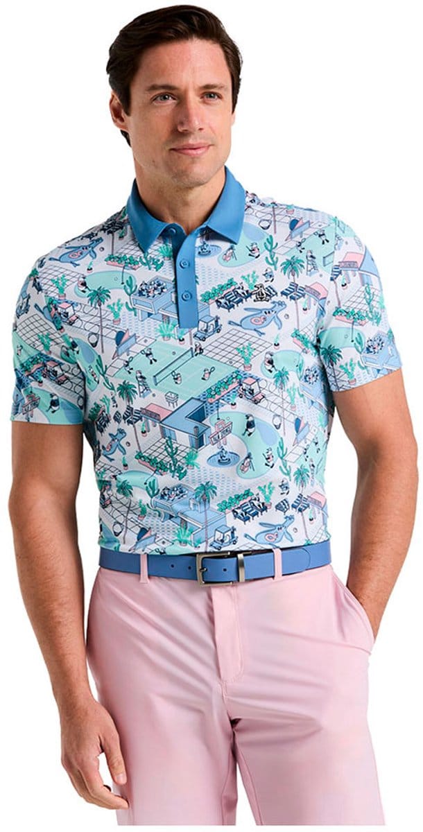Original Penguin Palm Spring Korte Mouw Poloshirt Wit,Blauw S Man