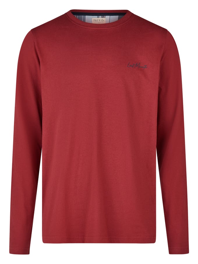 Phil & Co Heren Lange Pyjama Set Rood/Blauw Geruit - Maat XL