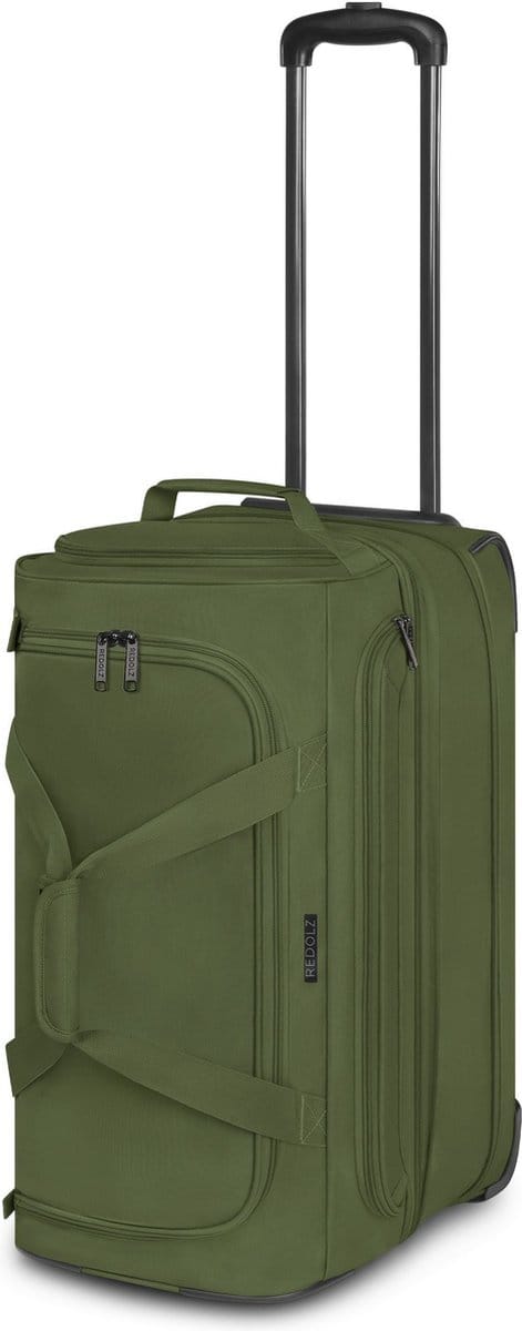 REDOLZ Reistas Trolley Duffle Essentials Wheeled Duffle Exp. Olive Olijfgroen 55cm