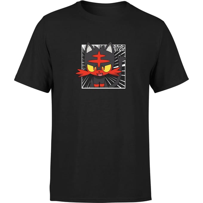 Pokemon Litten Men's T-Shirt - Black - M