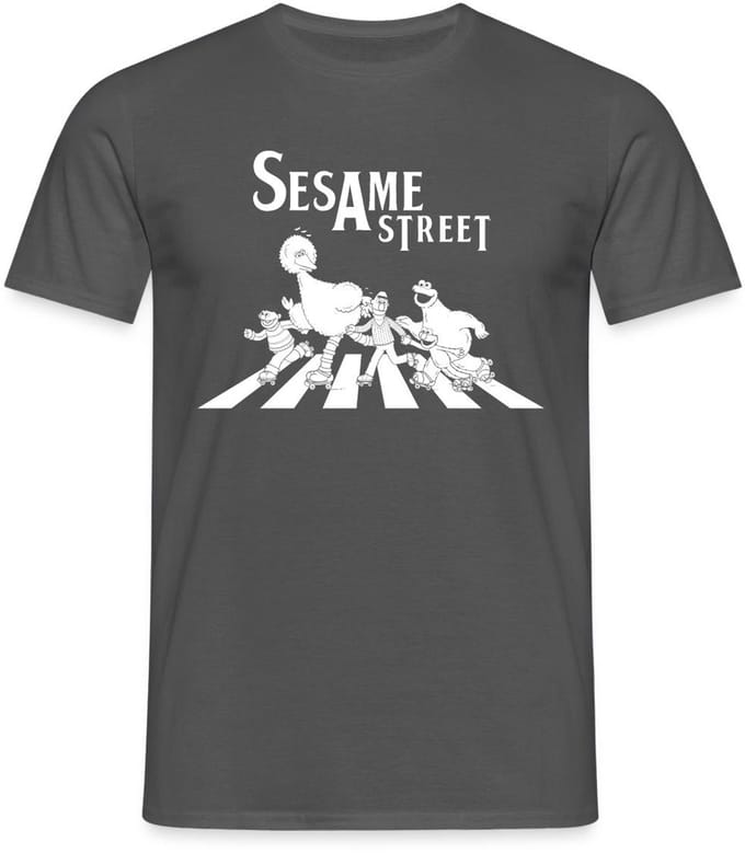 Sesamstraat Parodie Op Abbey Road T-Shirt Heren