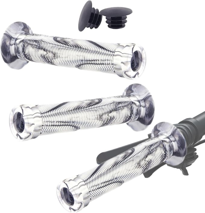 Fietsstuurgrepen - Ergonomische handvatten - Comfortabel fietsen - Antislip textuur - 15 cm lengte - Wit