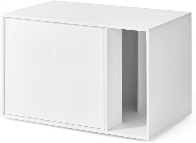 MAZAZU - Kattenbak - Kattenkast - Rechthoek - Wit - 80x50x50