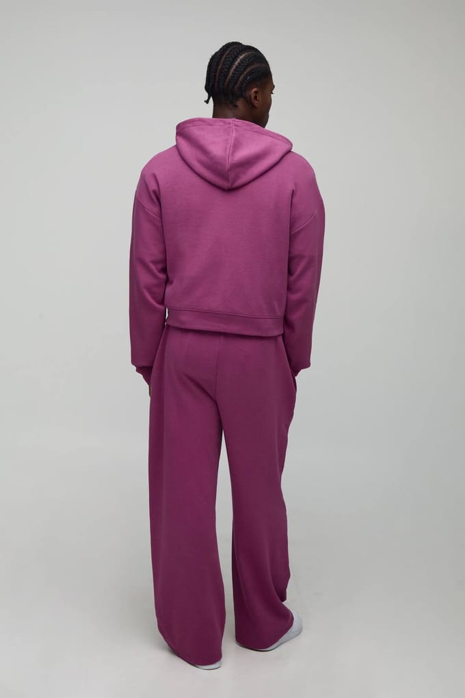 Verkleinde Boxy Premium Interlock Zip-Through Hoodie | Mauve | Size Medium