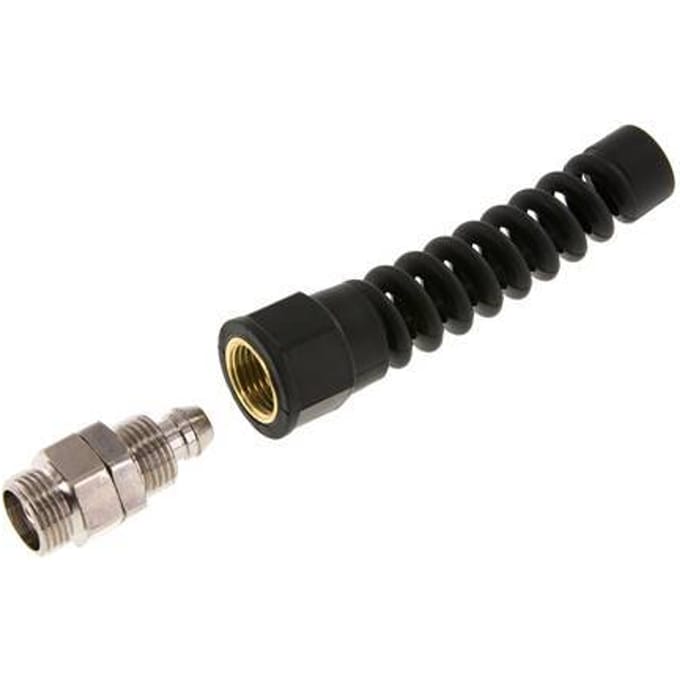 12x8 & G3/8'' Vernikkeld Messing Rechte Opsteekkoppeling Buitendraad Buigbescherming
