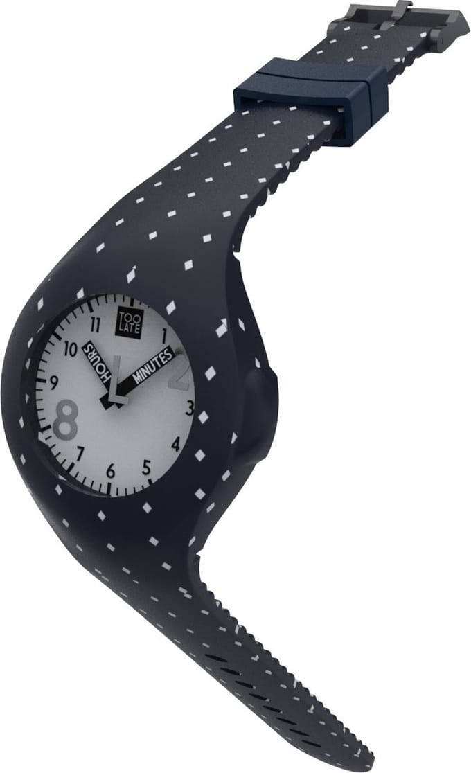 TOO LATE - siliconen horloge - MASH UP DECOR Medium - Ø 40 mm - Pois