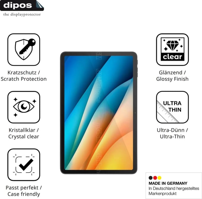 dipos – 2x Beschermfolie geschikt voor Aiwa Tab AS12 | Krasbestendige & heldere Screenprotector Ultra-Thin