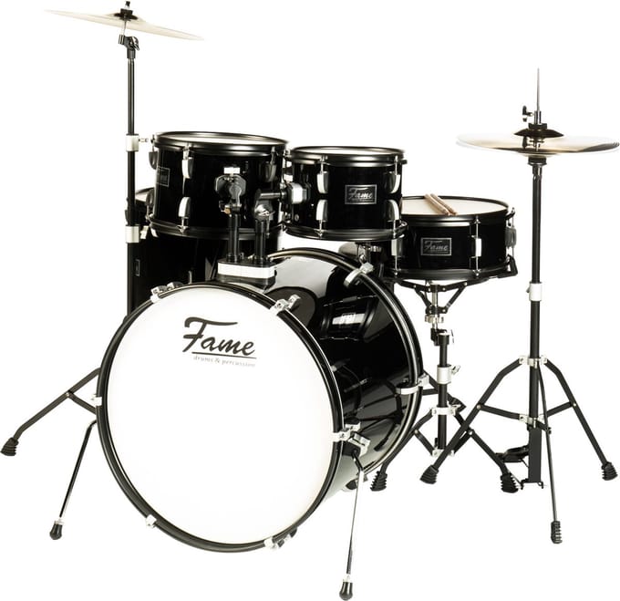 Fame FS22B First Step Rock Drum Set (Piano Black) - Drum set