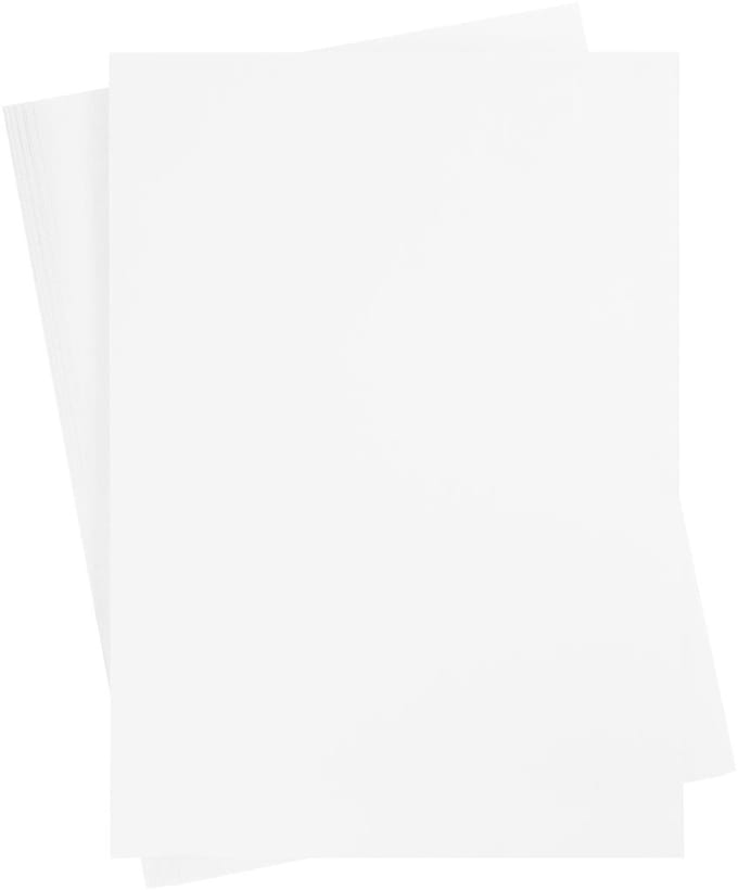 Gekleurd Karton, vel 460x640 mm, 210-220 gr, wit, 25 vel | Knutselkarton