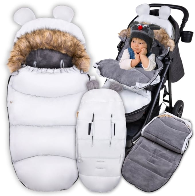 Starky - Winter Kinderwagen Slaapzak - Warm & Comfortabel - Lichtgrijs