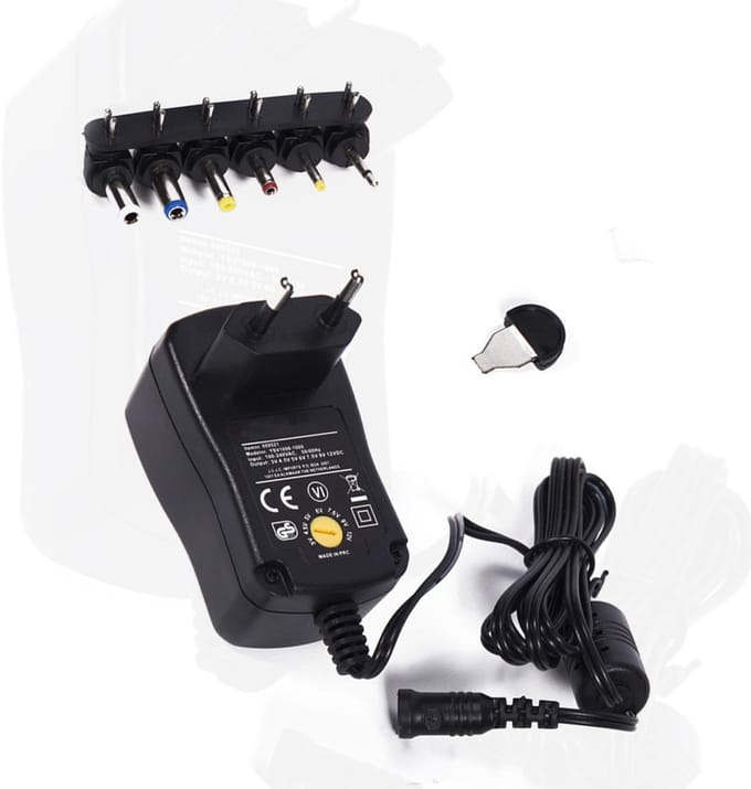 Universele adapter van 230V (AC) naar 3.0-12V (DC), 1000 mA - WD1774262263