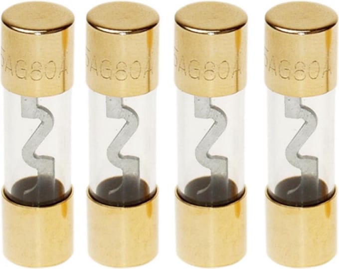 AGU zekering 80 Ampere (zilver) 4 stuks in blister