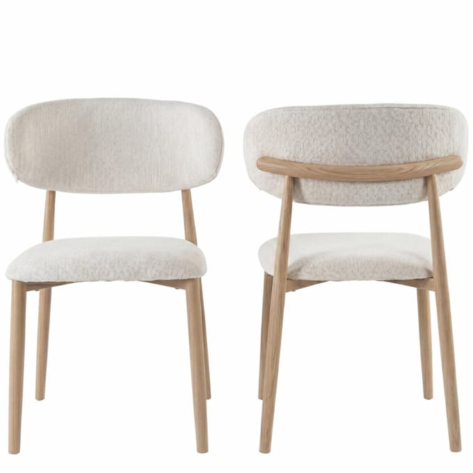 Bayt Japandi eetkamerstoelen - Set van 2 - Beige