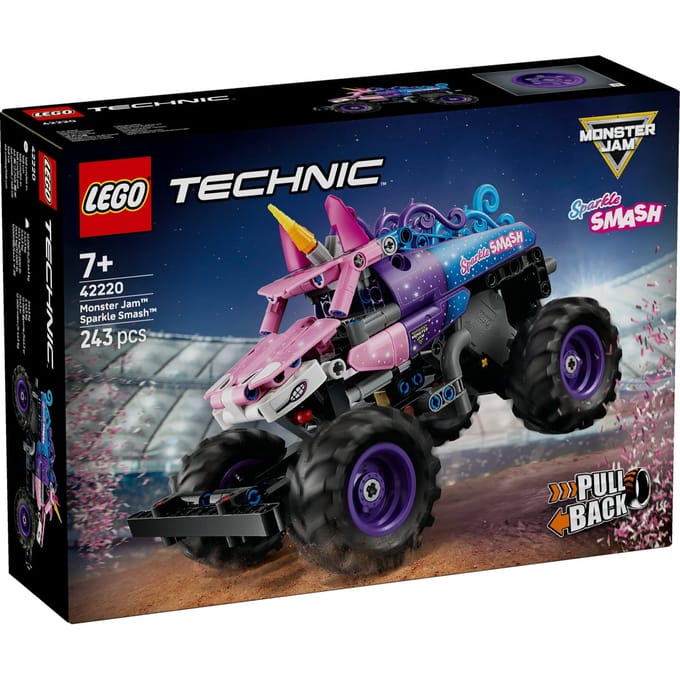 LEGO Technic LEGO® TECHNIC 42220 Monster JAM™ Sparkle Smash™ met terugtrekmotor (42220)