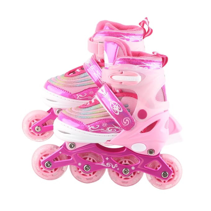 Kinderen Verstelbare Inline Skates Volledig Zachte Roller Skates Kinderen Inline Skates Schoenen S pink