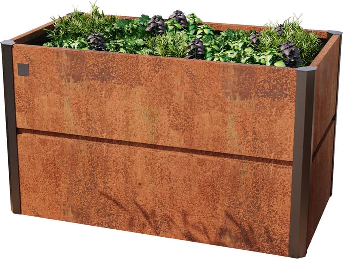 PRIMEYARD 200 x 85 x 77 cm Design moestuinbak Nele, cortenstaal, roest look