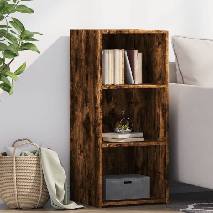 vidaXL - Dressoir - 40x41x93 - cm - bewerkt - hout - gerookt - eikenkleurig