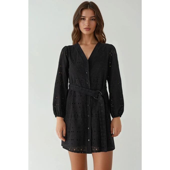 Geprinte V-hals Mini Jurk Pika Collectie