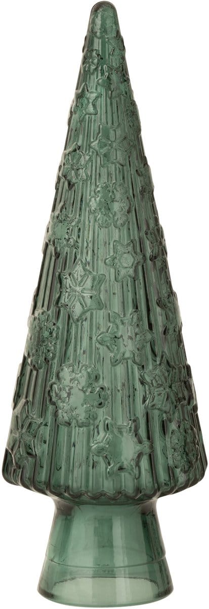 J-Line decoratie Kerstboom Kegel - glas - groen - medium
