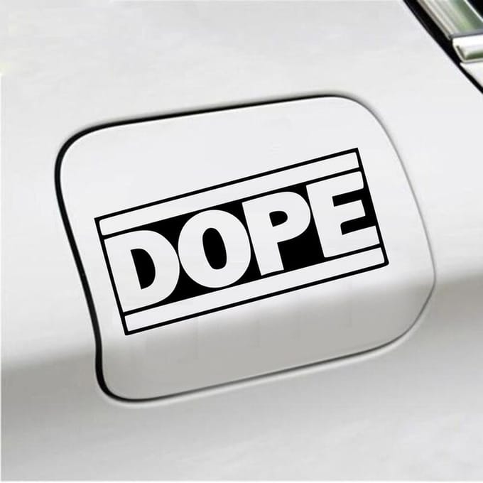 Bumpersticker - Dope - 7,4 X 14,8 - Zwart