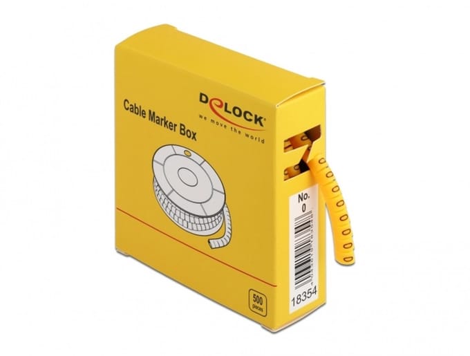 Delock Cable Marker Box, No. 0, yellow, 500 pieces