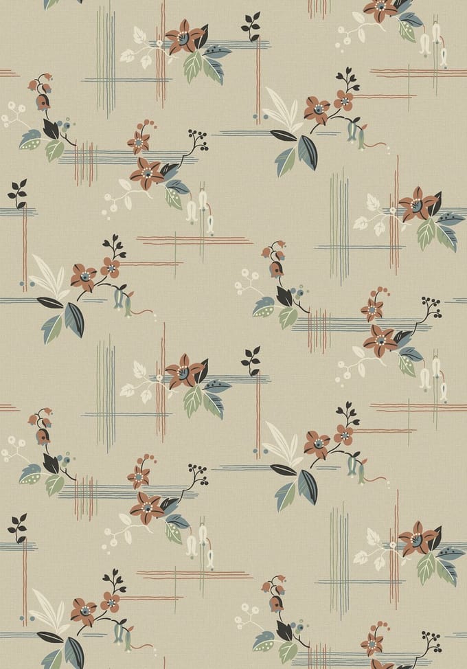 Boråstapeter Vliesbehang 4172 - Alla Tiders Hus - Botanisch Beige - 53cm x 10.05m