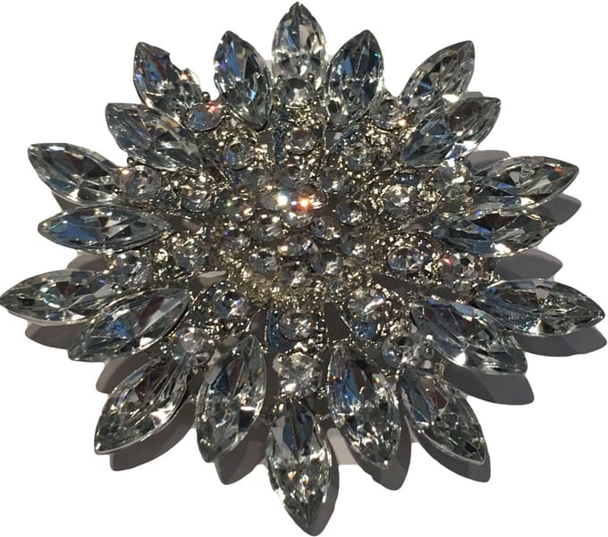Petra's Sieradenwereld - Broche groot wit bloem