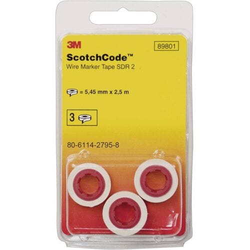 Scotchcode navulrollen kabelmarkering 80-6114-2797-4 Wit, Geel 3M