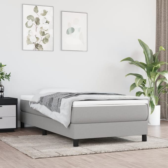 vidaXL - Pocketveringmatras - medium - 90x200x20 - cm - stof - lichtgrijs