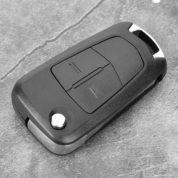 Auto Auto Opvouwbare Sleutelbehuizing 2 Knopen Accessoire Past voor Vauxhall Opel Astra H gray