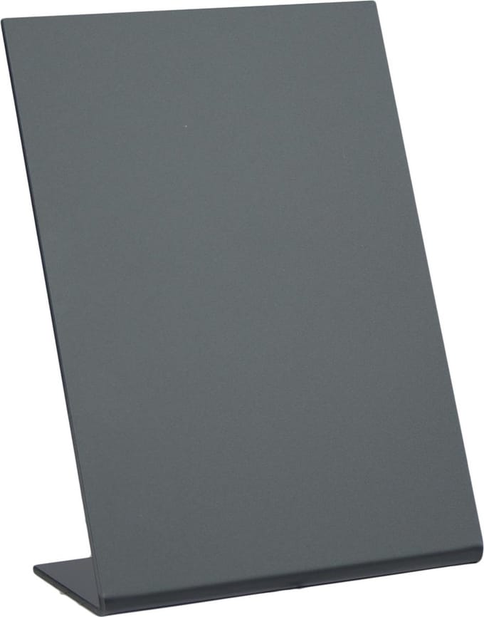 Securit® L-vormig A6-krijtbord van acryl in zwart