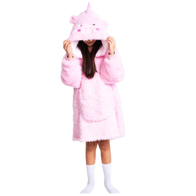 Noxxiez Eenhoorn - Hoodie deken - Roze