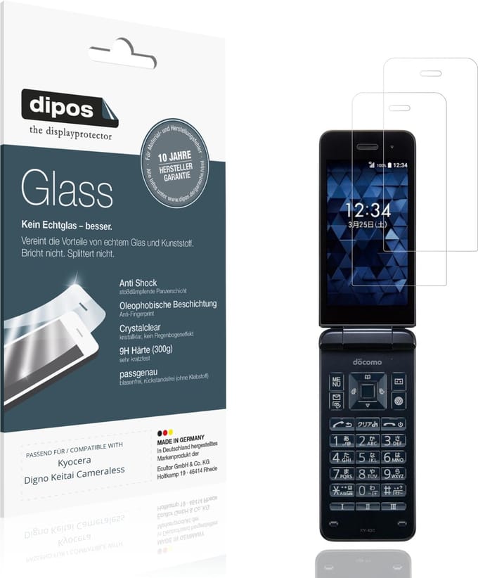 dipos – 2x Pantserfolie geschikt voor Kyocera Digno Keitai Cameraless | 9H Screenprotector