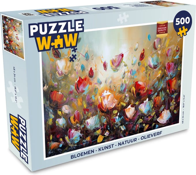 Puzzel Bloemen - Kunst - Natuur - Olieverf - Legpuzzel - Puzzel 500 stukjes
