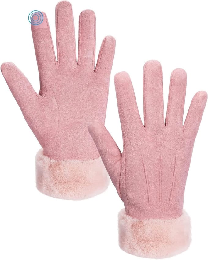 Dames Winddichte Thermische Touchscreen Winterhandschoenen voor Kinderen en Moeders, Elegant en Warm