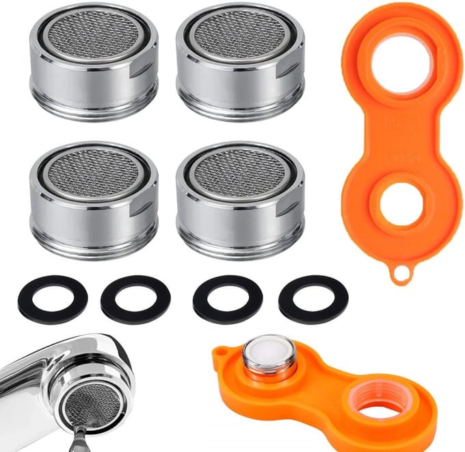 Dailygoods- Kraanaansluiting 24mm - 4x Kraanfilter