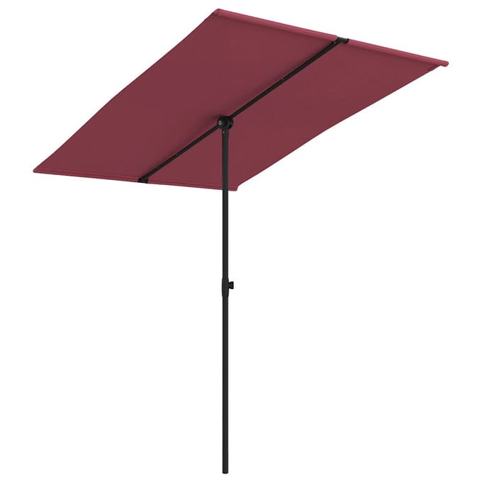 vidaXL - Parasol - met - aluminium - paal - 2x1,5 - m - bordeauxrood