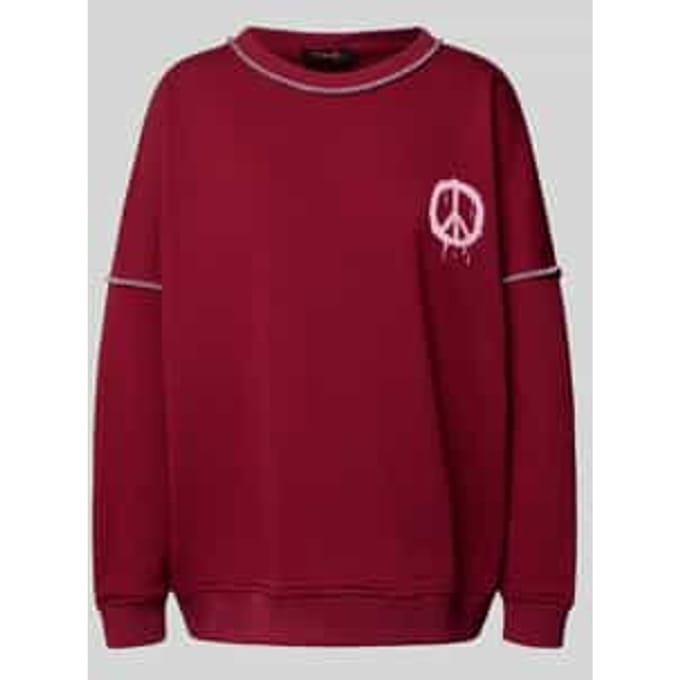 Sweatshirt met motiefprint en ronde hals