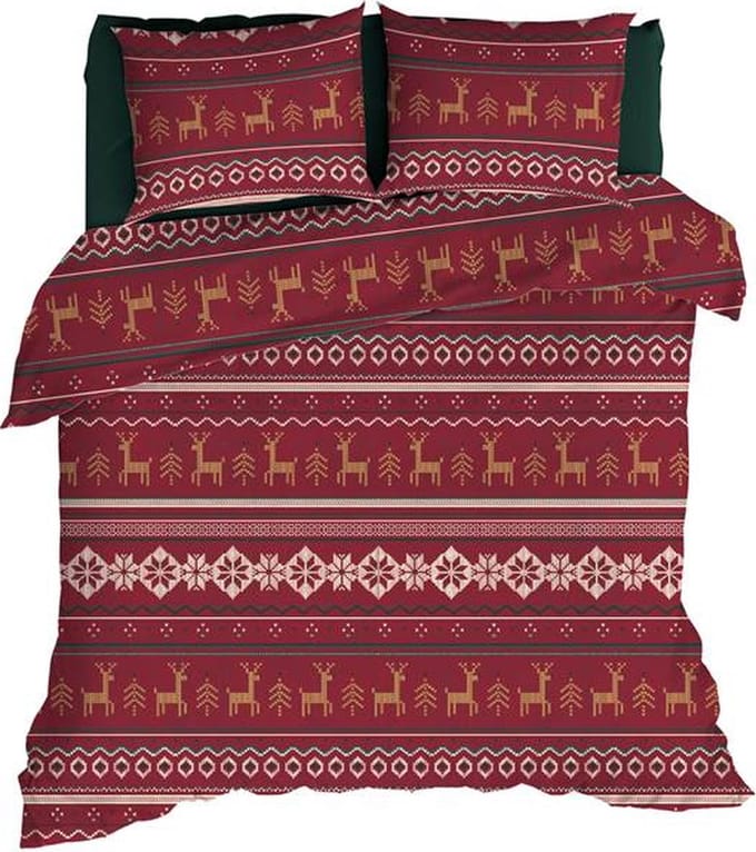 Romanette Noelle Dekbedovertrek - Extra breed - 260x200/220 cm - Rood