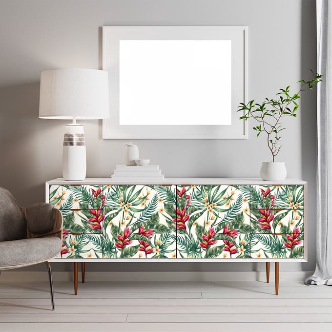 Sticker met tropisch meubelmotief, ontwerp van Soacha, 40 x 60 cm